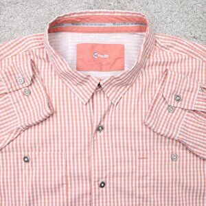 World Wide Sportsman Shirt Mens 3XLT XXL-Tall Red Seersucker Vented L/S Fishing